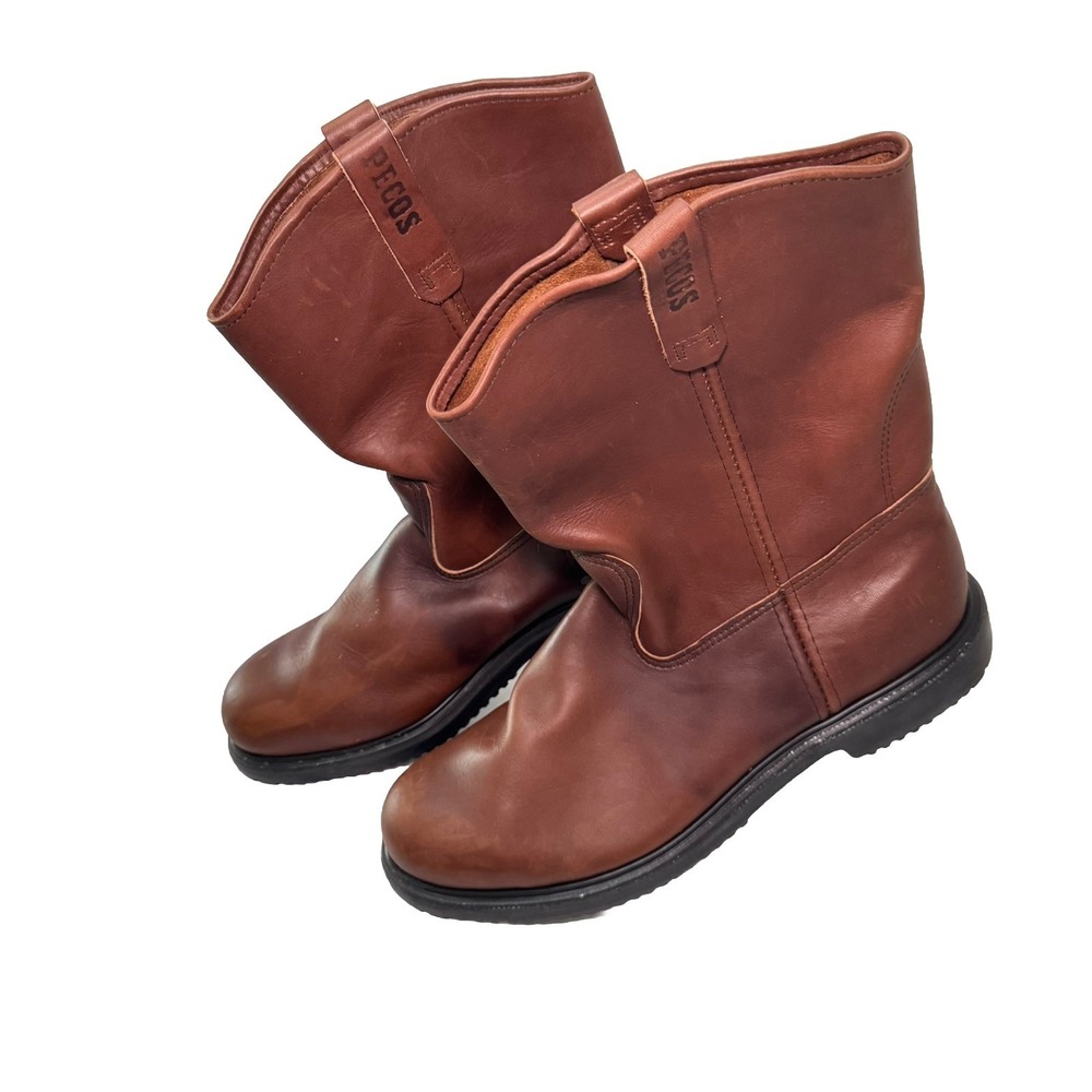 Vintage Pecos Red Wing 2231 Mens Sz 15D Steel Toe Safety Pull-On Brown Boots EUC